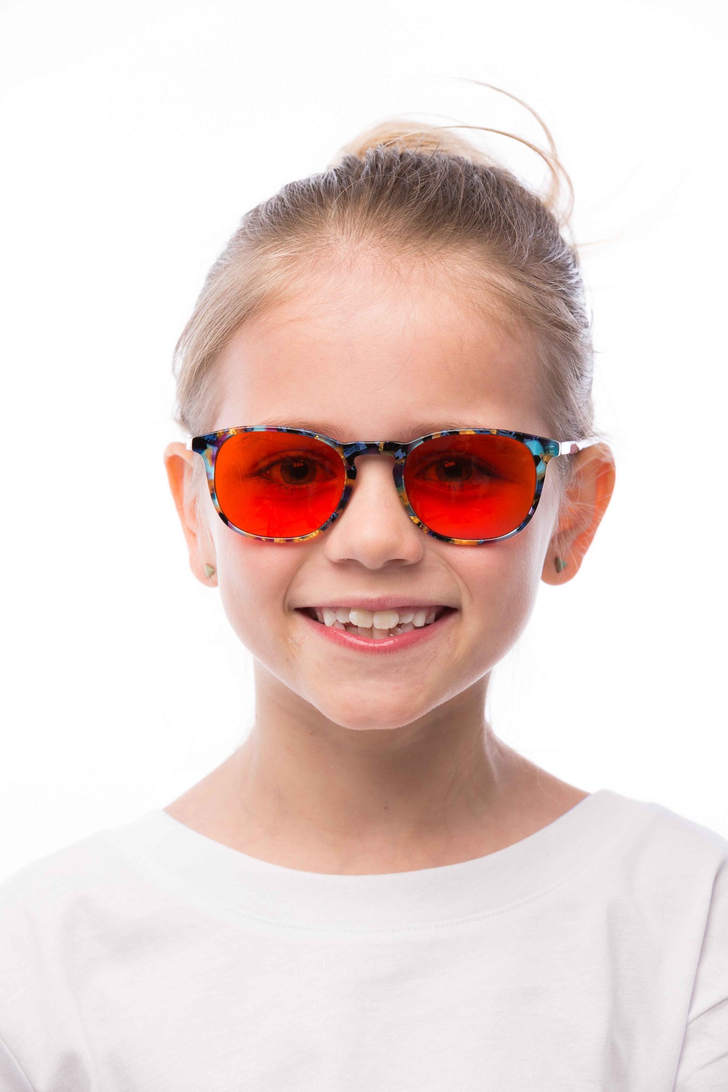 Girl Wearing Elsa Blue Light Blocking Glasses Prescription