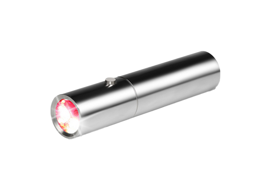 Angled View Of Bullet Red Light Therapy Device