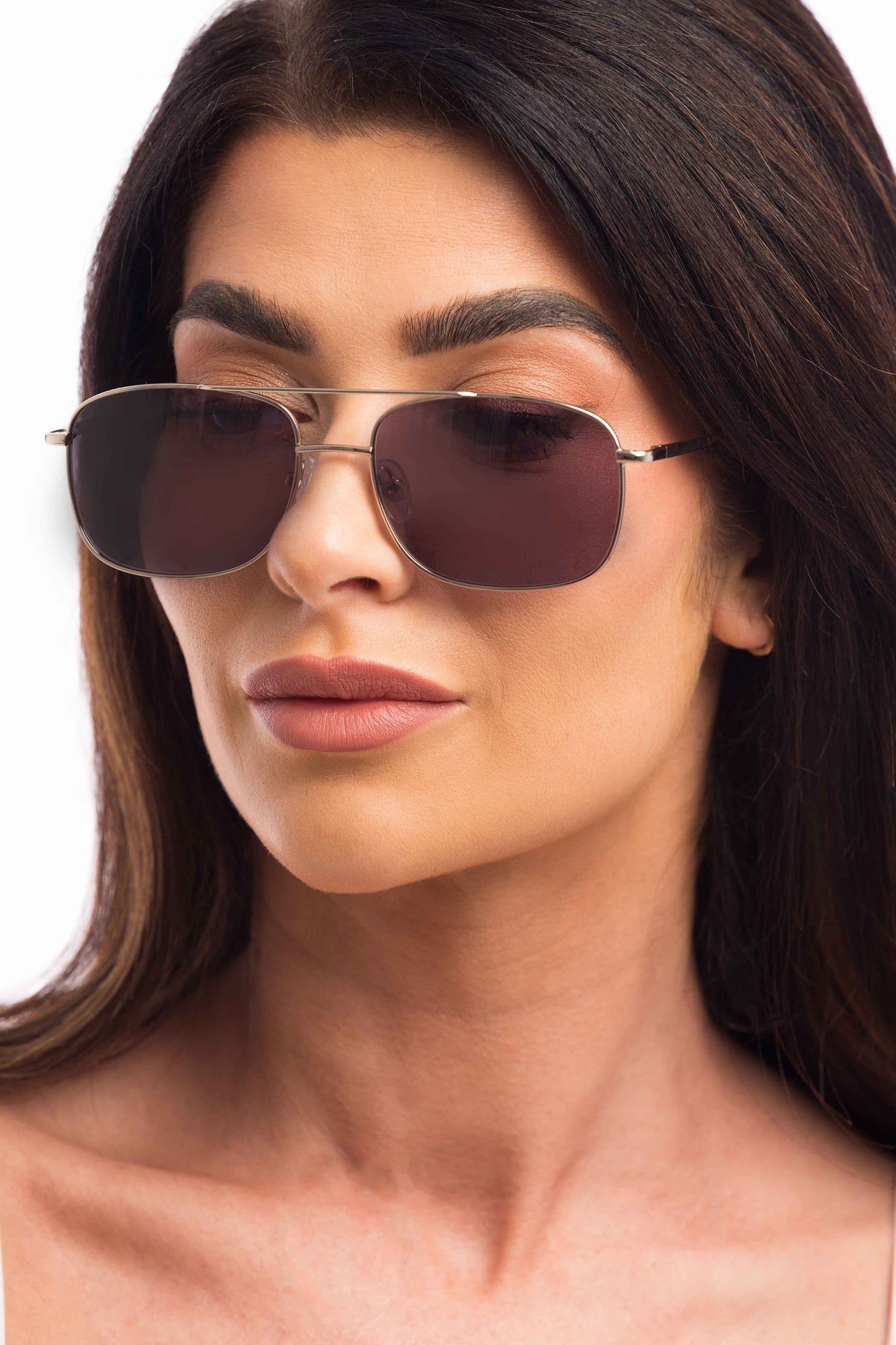 Woman Wearing Magnum Sunglasses Prescription (Grey)